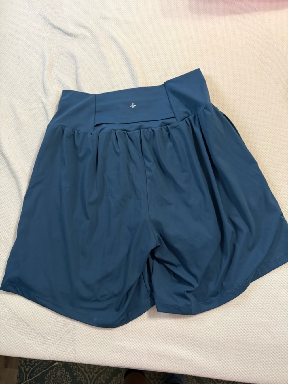 Women's High-Waist Active Shorts - Blue - Picture 3 of 5